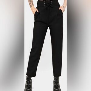 Disturbia black Lace-Up High-Waisted Pants size 12